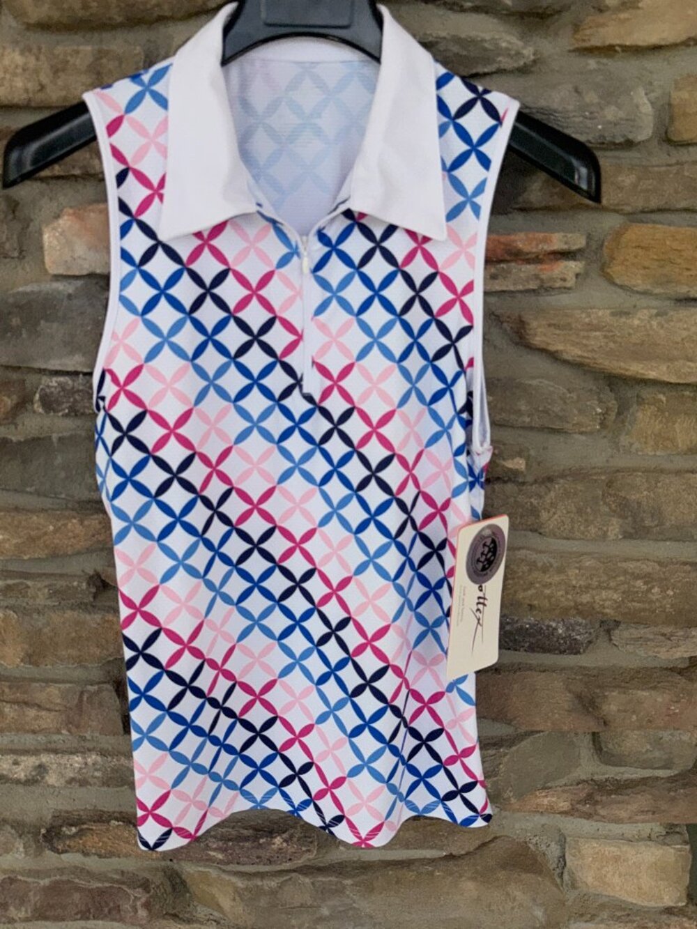 Gottex Golf Tennis Pickleball 1/4 Zip Sleeveless Polo Top Medium NWT